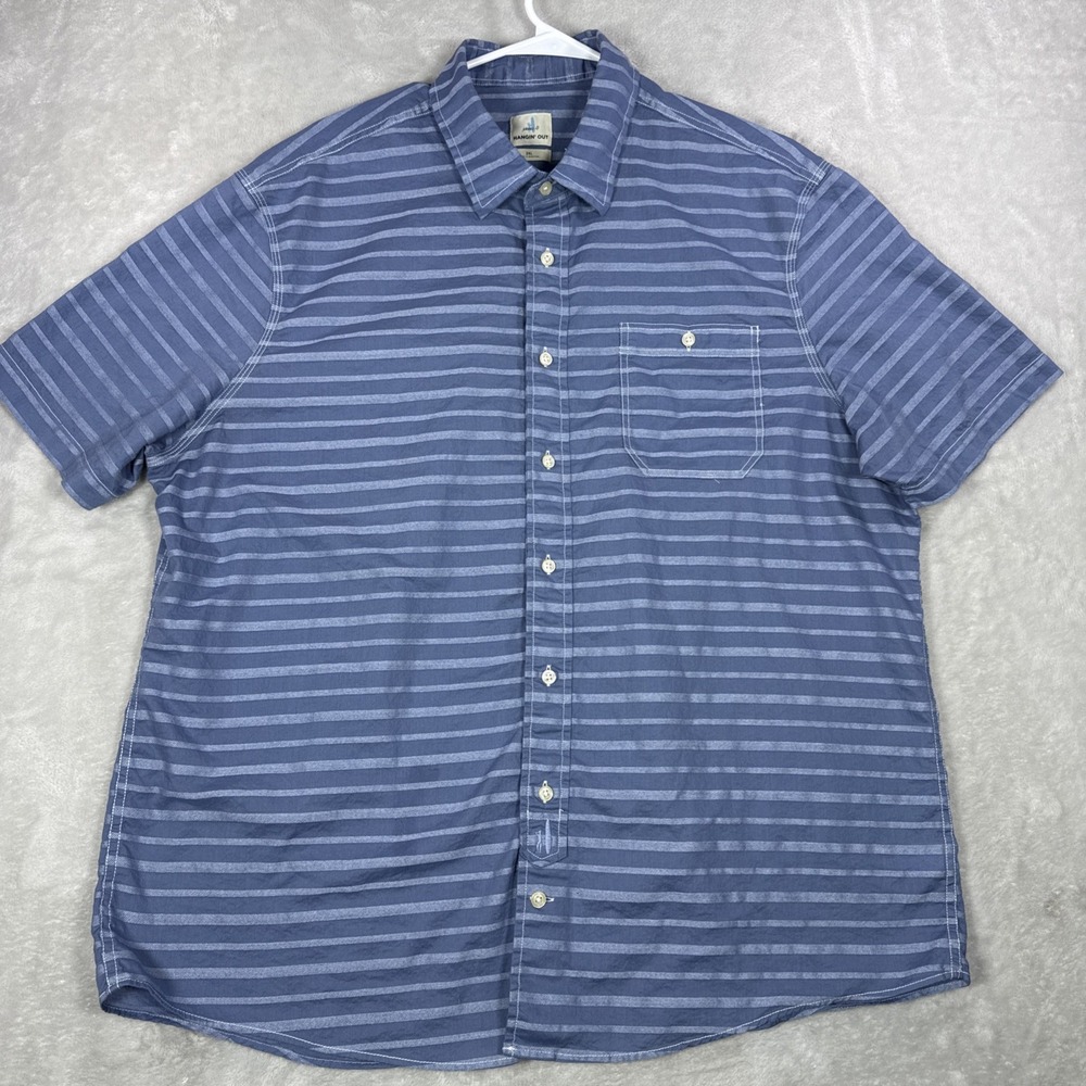 Johnnie O Hangin' Out Striped Short-sleeved Shirt Size 2XL